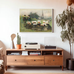 Traditional European Gathering: Serene Pastoral Heritage Poster