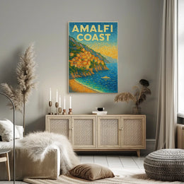 Amalfi Coast Poster Wall Art For Coastal Home Decor