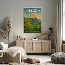 Irish Landscapes: Cliffs and Culture Heritage Poster