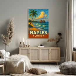 Naples Florida Poster Coastal Wall Art 18x24 Print Gallery
