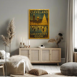 Cleveland Lakefront Glow Poster