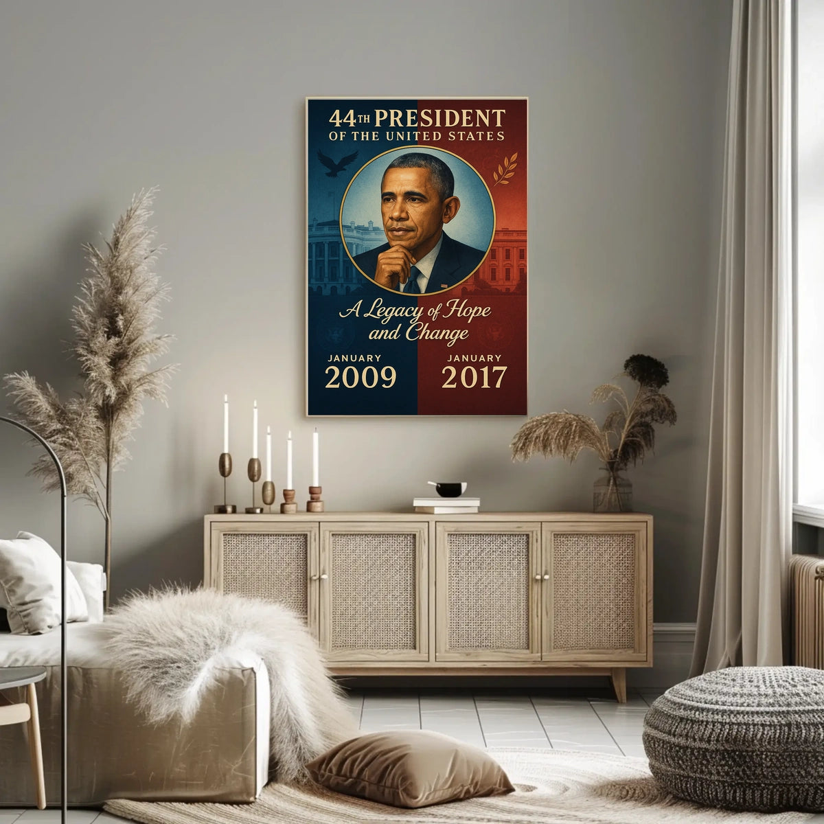 Barack Obama Iconic Portrait Poster in Historical or Presidential Poster