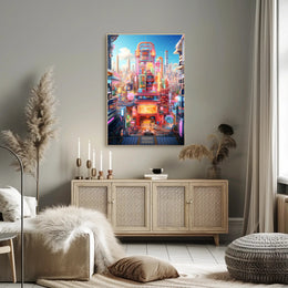 Neon Cityscape Poster