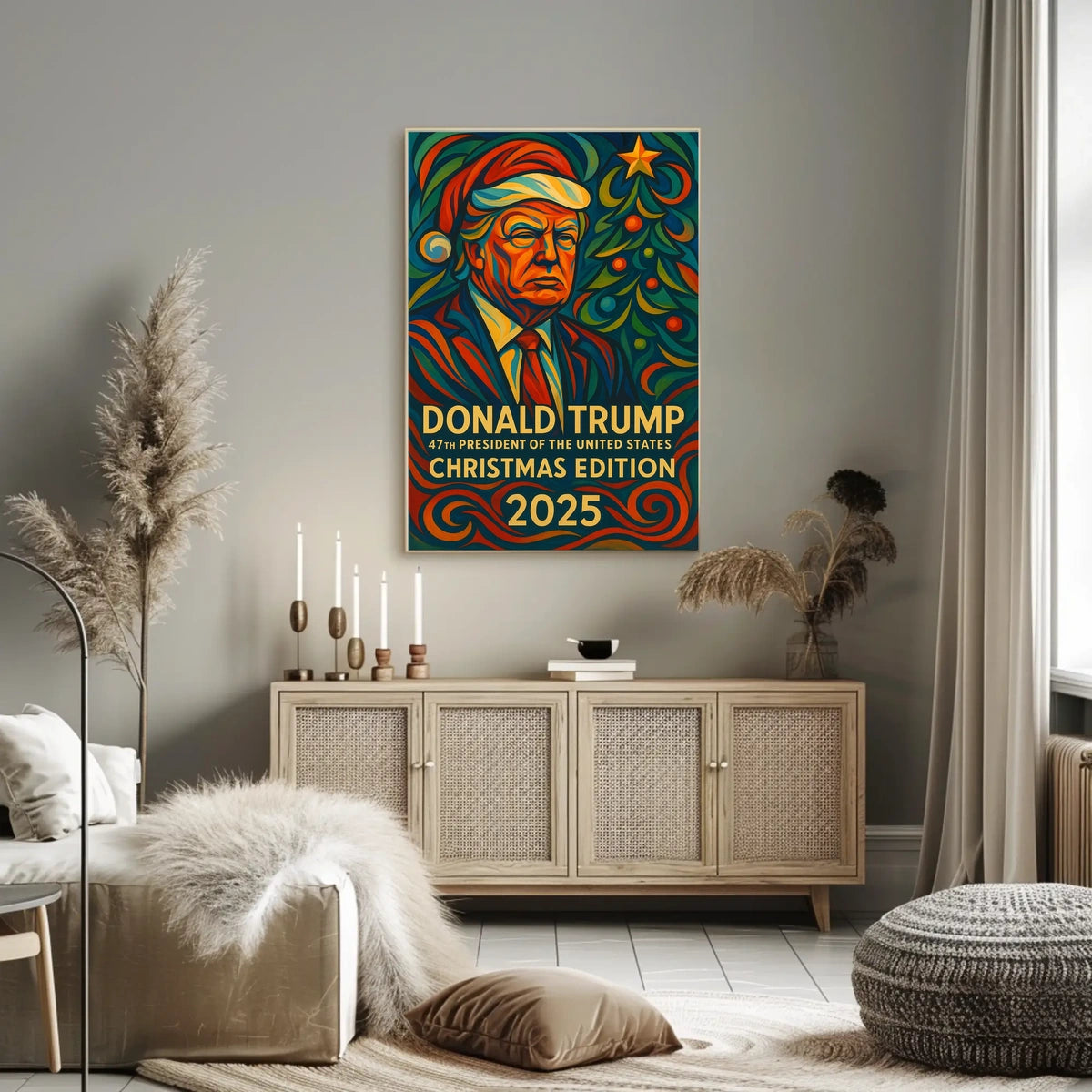 Donald Trump 47th President Christmas Edition Political Poster