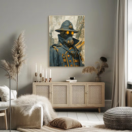 Steampunk Sentinel Art Print Poster for Home Decor and Adventure Lovers PosterGoat