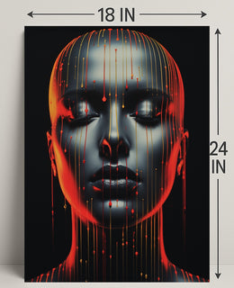 Dripping Colors A Futuristic Portrait Poster