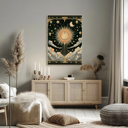 Celestial Sun and Symbols Space or Astronomy Poster