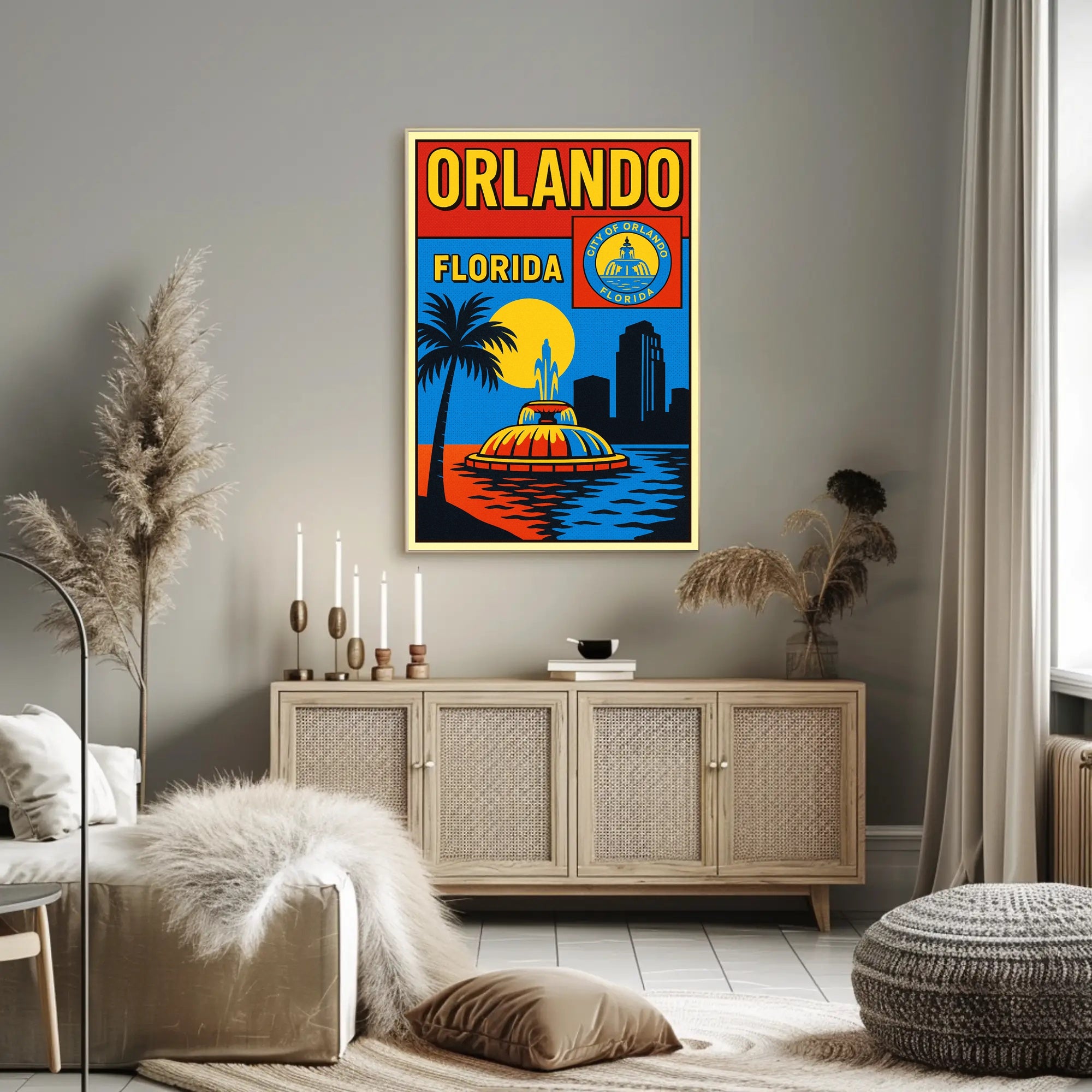 Orlando, Florida Vibrant Cityscape Poster PosterGoat