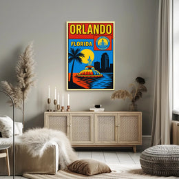 Orlando, Florida Vibrant Cityscape Poster PosterGoat