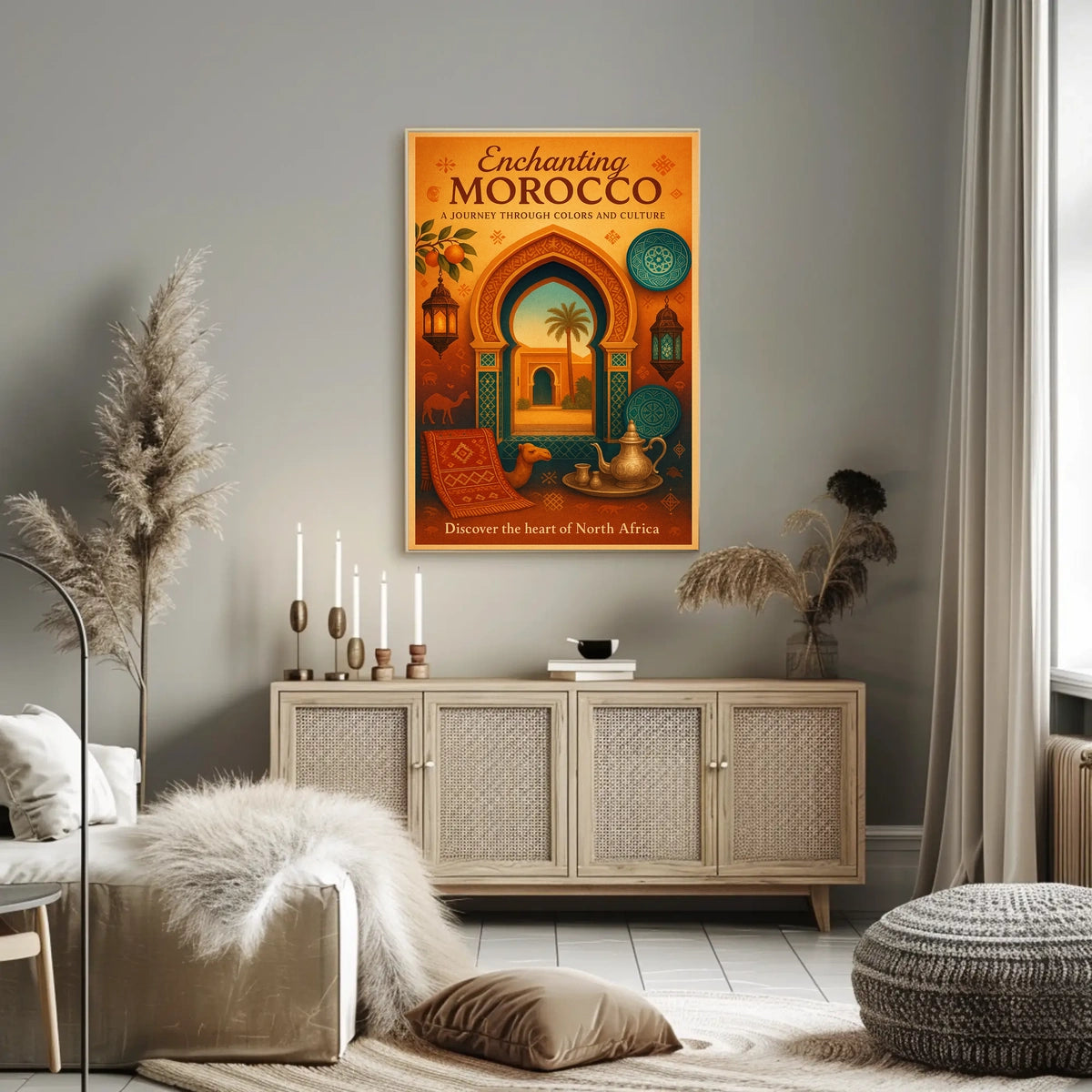 Moroccan Cultural Heritage Vintage Art Poster