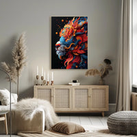 Vibrant Lion Art Poster