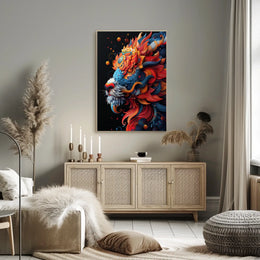 Vibrant Lion Art Poster