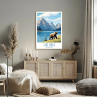 Lake Clark National Park Poster Vintage Travel Print