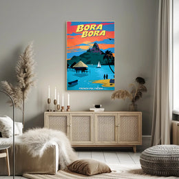Bora Bora Romance Vintage Travel Poster PosterGoat