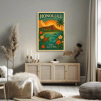 Honolulu Vintage Travel Poster Aloha Spirit Unveiled