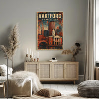 Hartford Cityscape Timeless Art Deco Poster