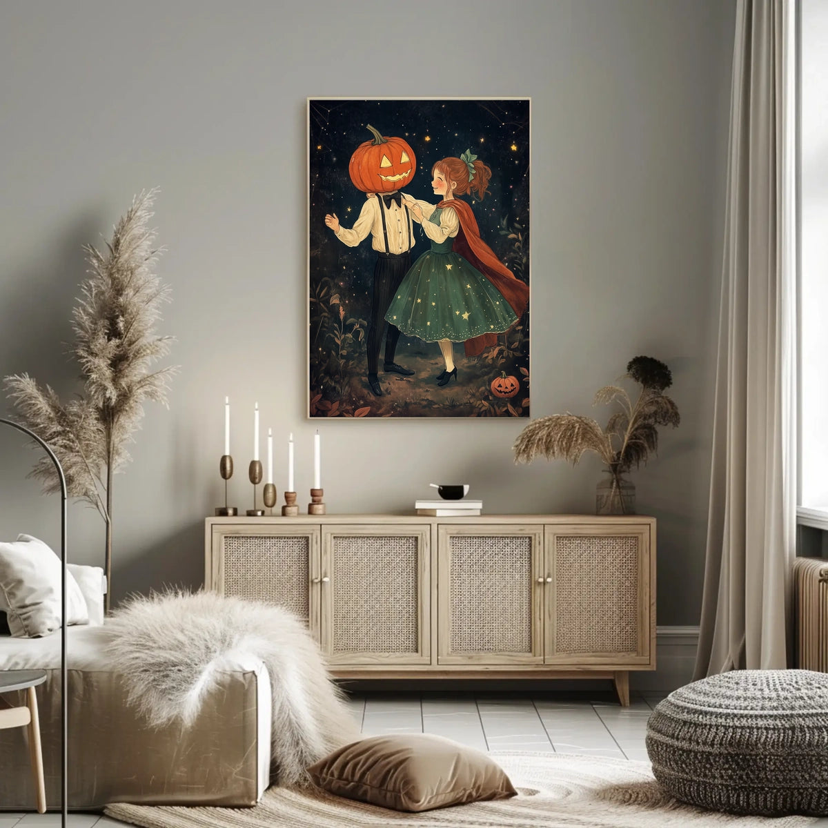 Whimsical Dancing Scene Illustration Fairy-tale Poster