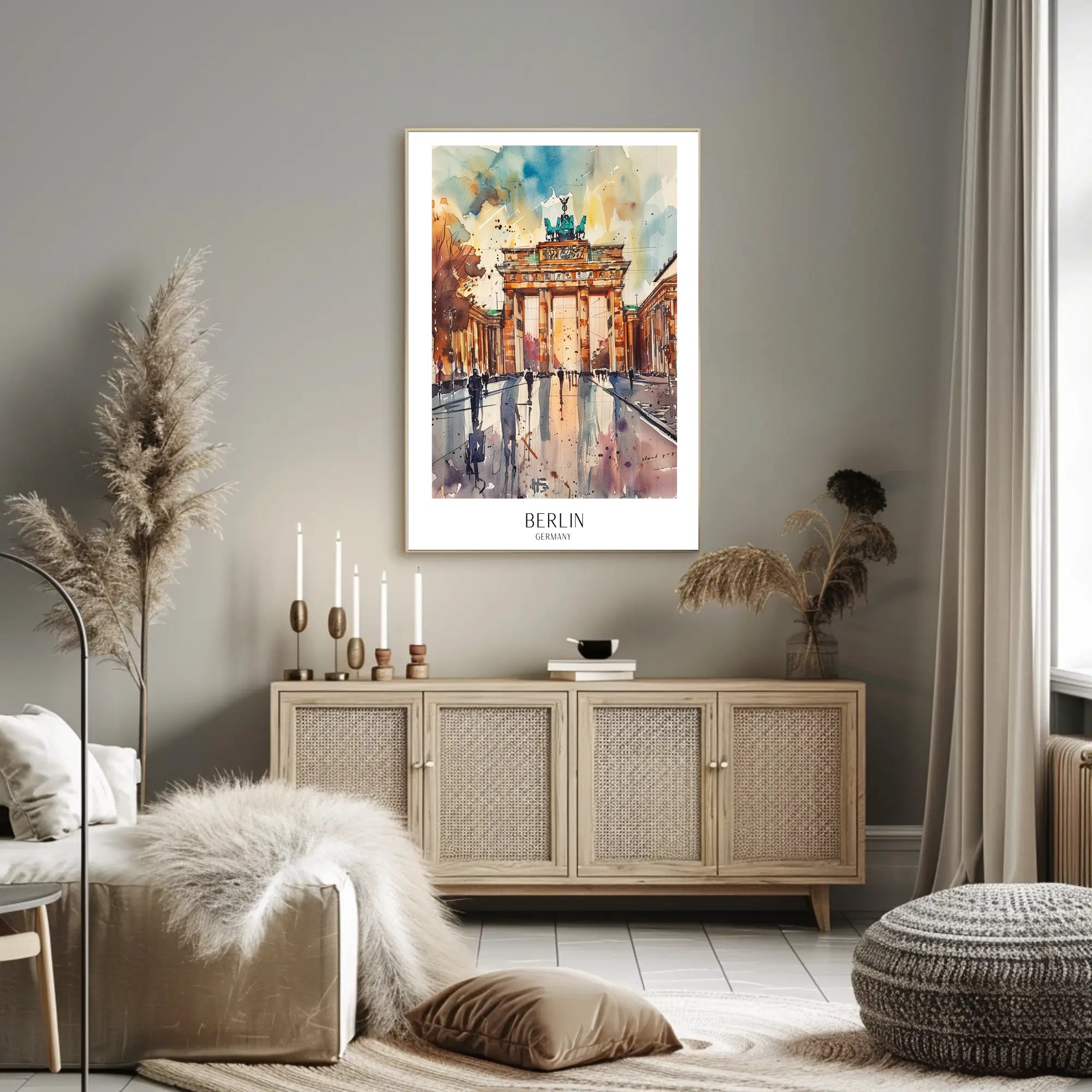 Brandenburg Gate Watercolor Urban or Cityscape Poster PosterGoat