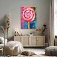 Lollipop Poster Whimsical Colorful Pop Art Print
