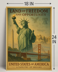 Land of Freedom and Opportunity Poster PosterGoat