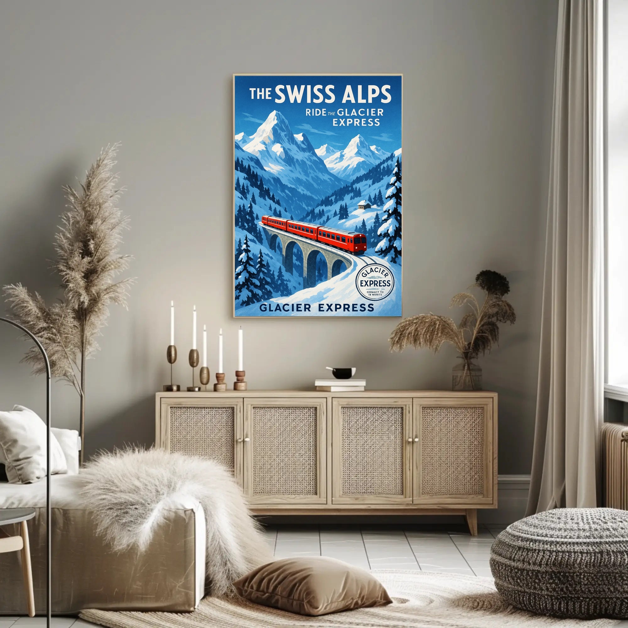 The Swiss Alps Glacier Express Adventure Poster PosterGoat
