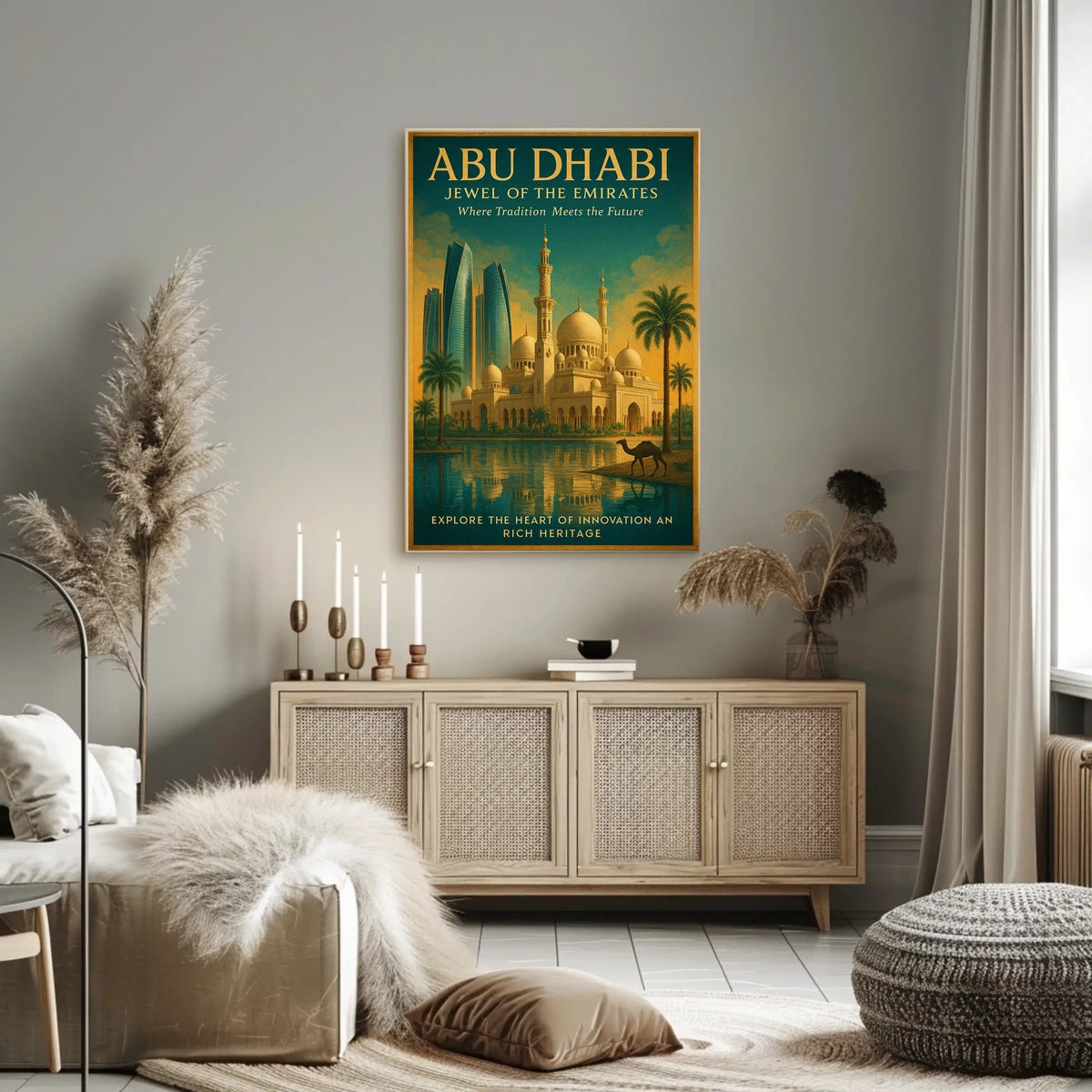 Abu Dhabi Wonders Tradition Meets Modernity Travel Poster