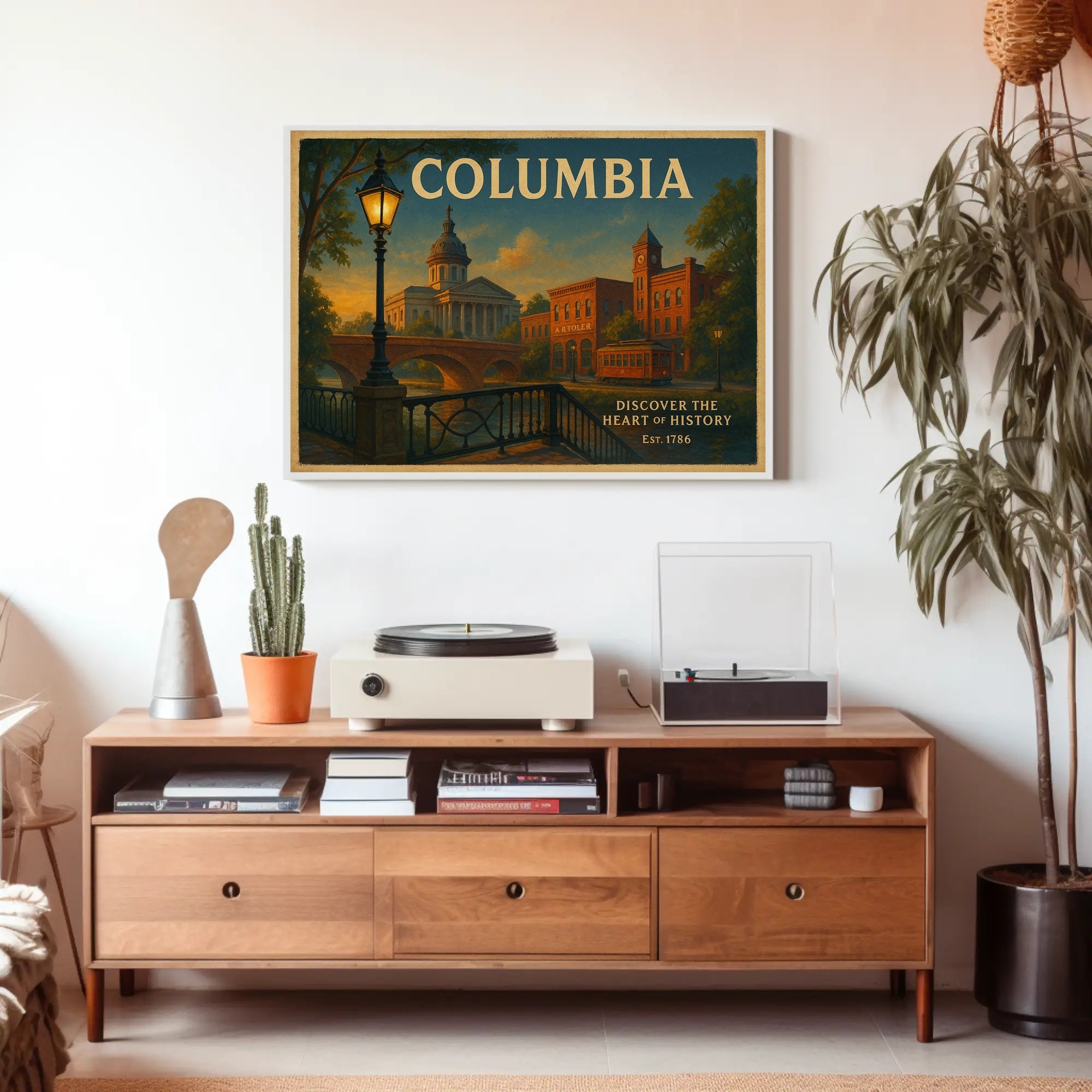 Columbia Historic Charm Travel Poster Print