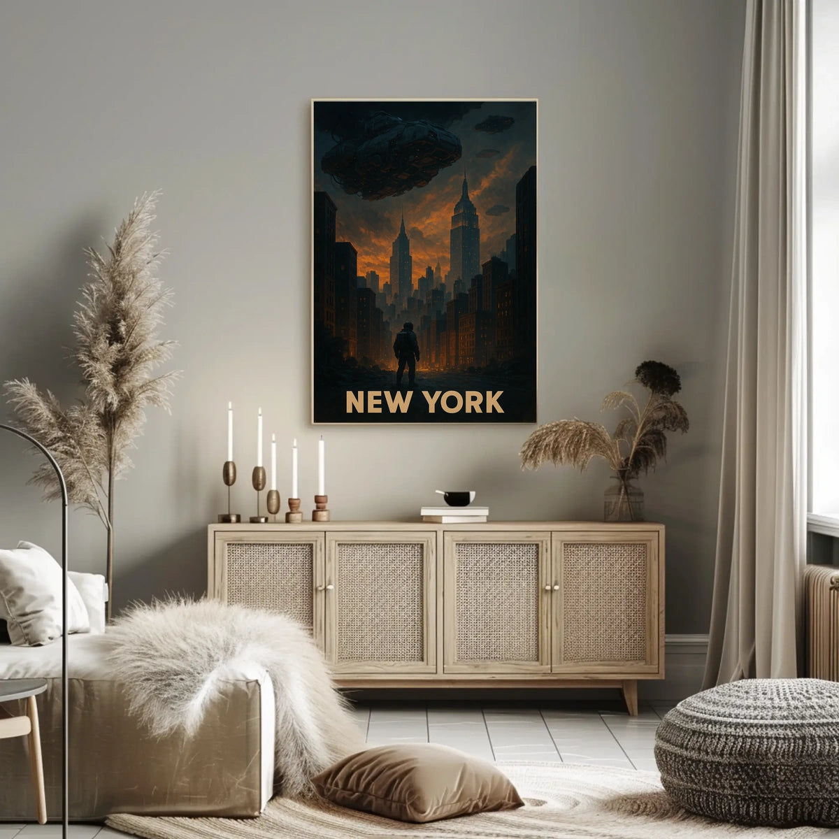 New York Futuristic Skyline Poster