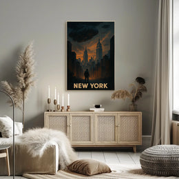 New York Futuristic Skyline Poster