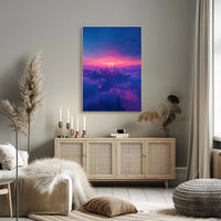 Futuristic Twilight Cityscape Urban or Cityscape Poster PosterGoat