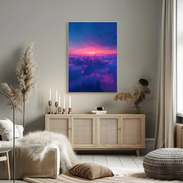 Futuristic Twilight Cityscape Urban or Cityscape Poster PosterGoat