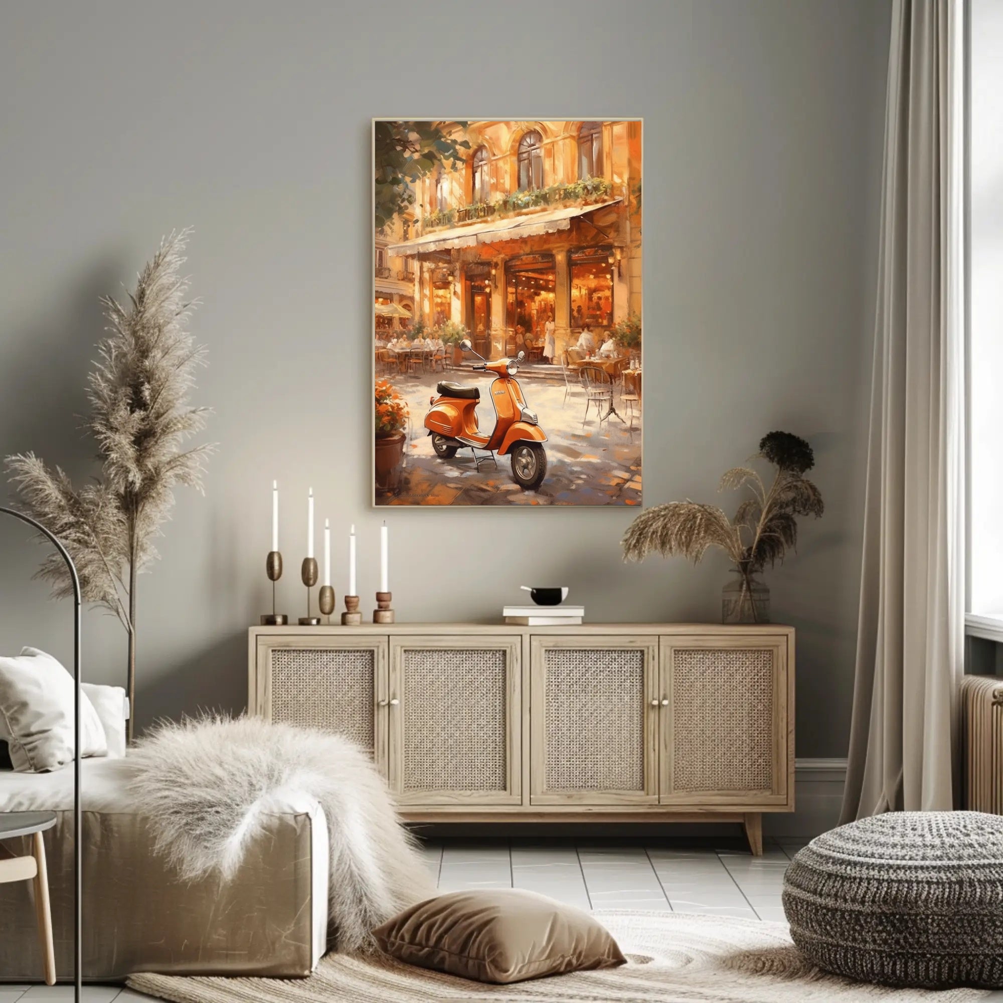 Vintage Charm in an Italian Café Poster