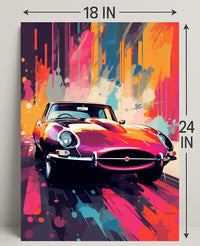 Vibrant Classic Car Art Poster