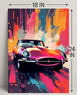 Vibrant Classic Car Art Poster