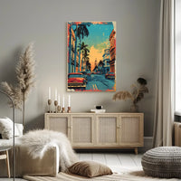 Havana Retro Street Scene Pop Art Poster