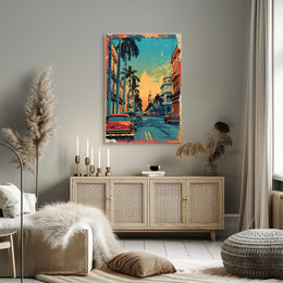 Havana Retro Street Scene Pop Art Poster