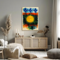 Sunburst and Fleur-de-Lis Poster