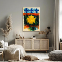 Sunburst and Fleur-de-Lis Poster