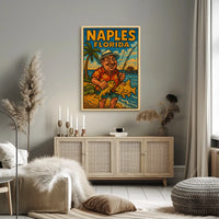 Naples Florida Fishing Paradise Poster Wall Art Decor