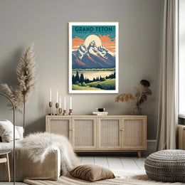 Grand Teton Vintage Travel Poster Wall Art