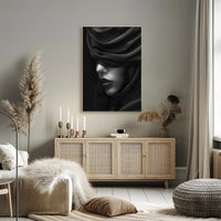 Elegant Veiled Portrait: Modern Artistic Poster PosterGoat