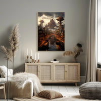 Steampunk Cityscape Poster