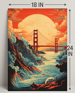 Golden Gate Bridge At Sunset Poster