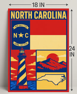 North Carolina Heritage Poster PosterGoat