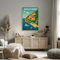 Amalfi Coast Poster Wall Art For Coastal Decor And Travel