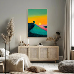Serene Sunset Landscape Poster Scenic Wall Art Print