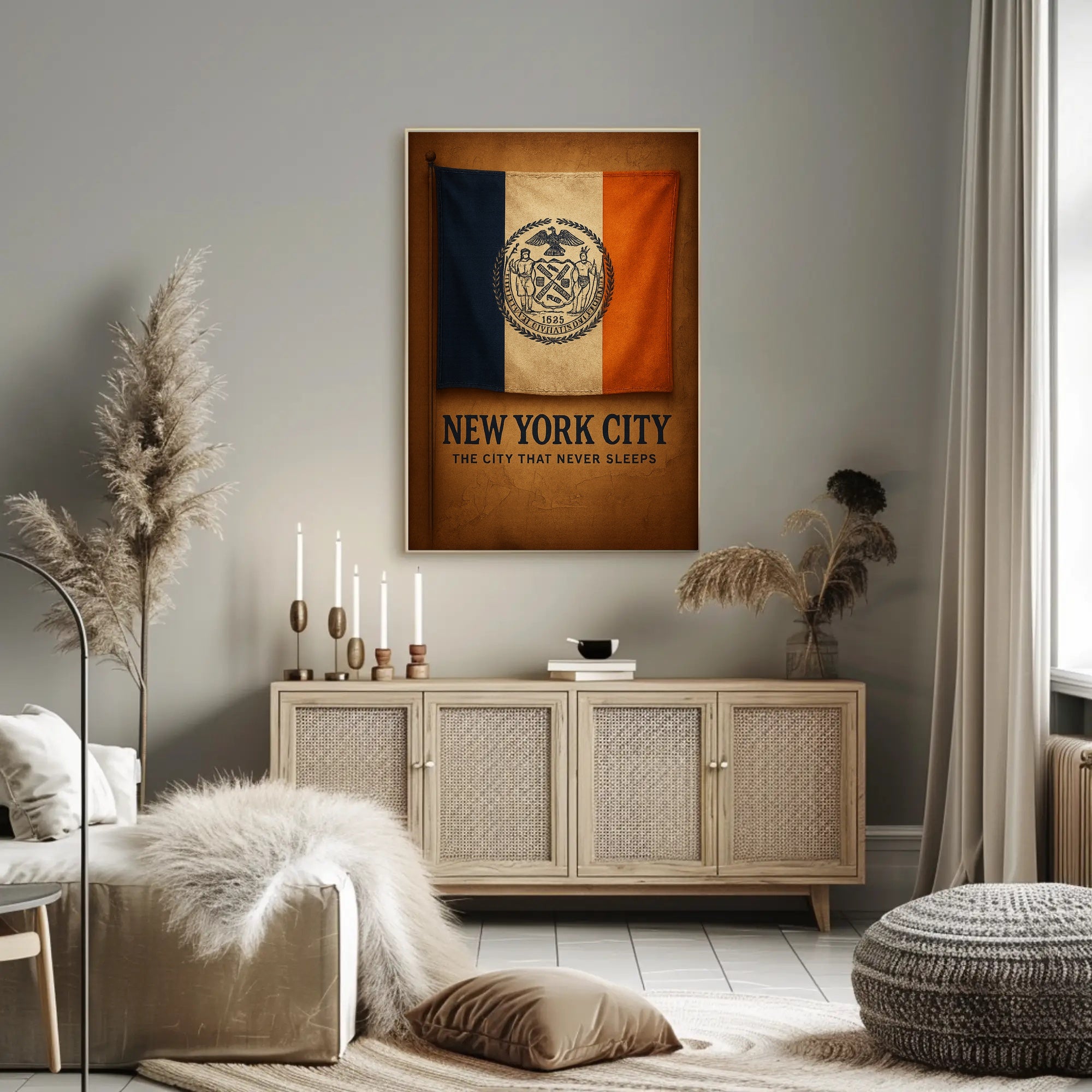 New York City Flag Vintage Nostalgia Country Flag Poster