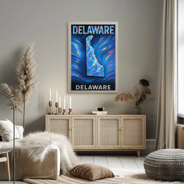 Delaware A Geometric Tribute Poster