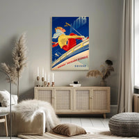 Swiss Adventure Vintage Travel Poster, Montreux Railway Scene PosterGoat