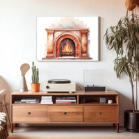 Cozy Hearth Illustration Poster